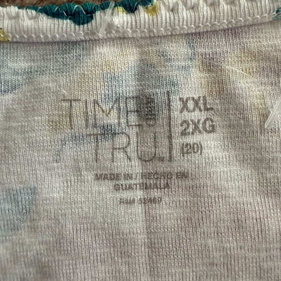 Time and Tru Floral Long Sleeve Top - Pink, Yellow, Blue - Picture 3 of 8